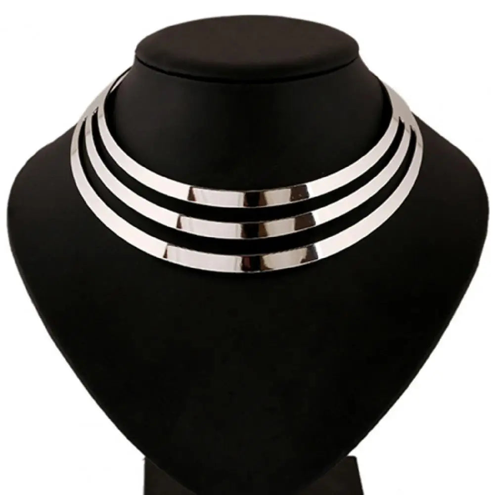 Layered Necklace For Women Unique Design Waterproof Alloy Exaggerated Layered Necklace