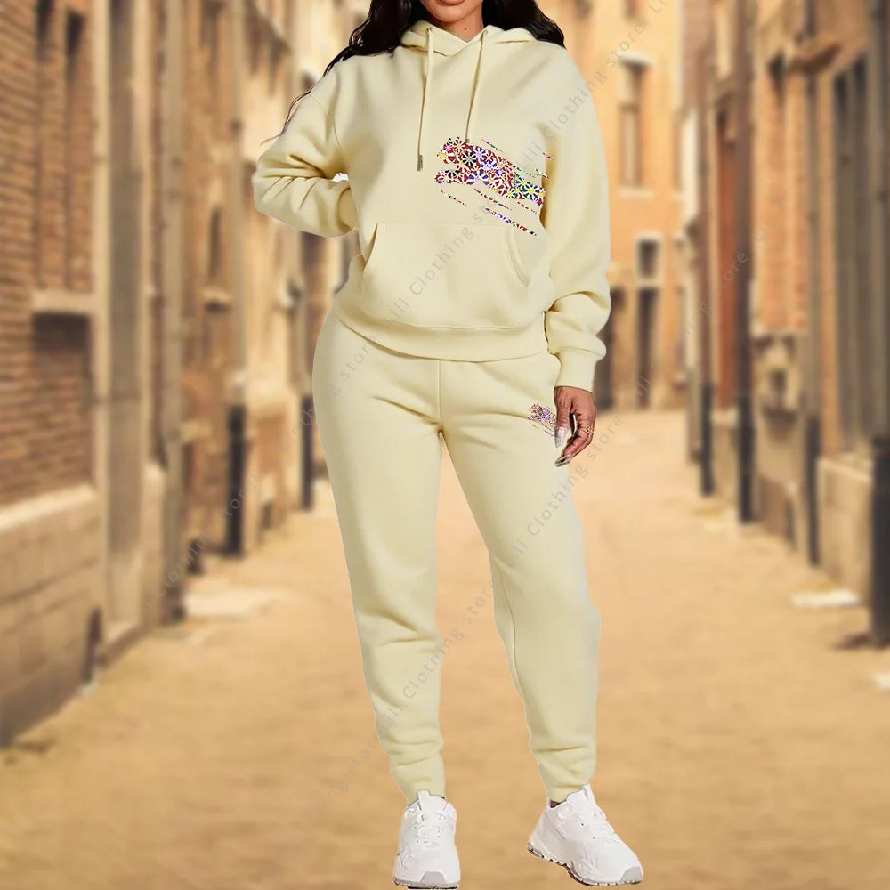 Women TrackSuit Aesthetic Designer Clothes Autumn Winter High quality Hoodies Sweatshirts Sweatpants Sportwear Woman Pants Sets