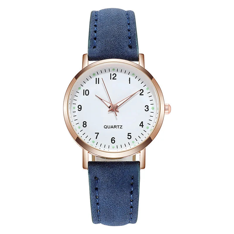 Fashion Watch For Women Leather Quartz Luxury Back Light Wristwatch