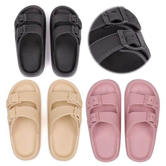 Slippers Non-slip Adjustable Buckle Cloud Slides