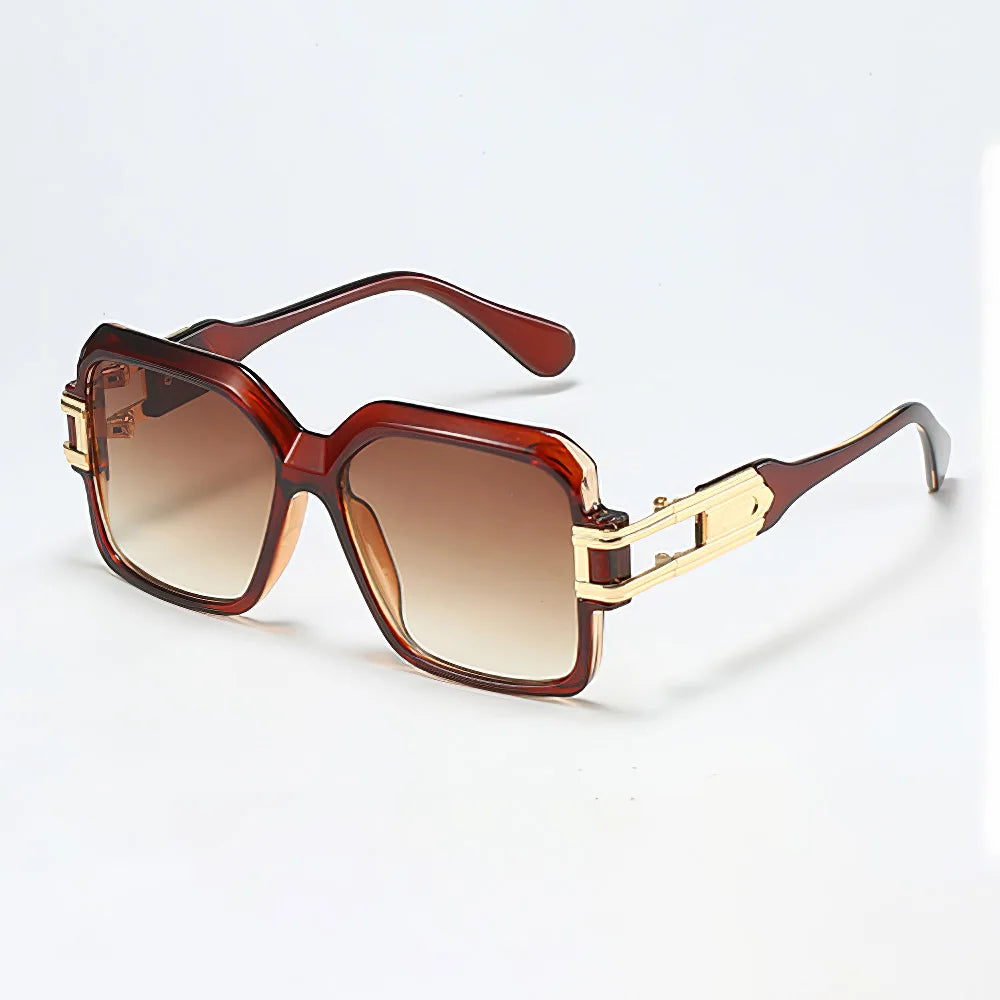 Vintage Sunglasses for Women Leopard Patterned Square Glasses with Brown Golden Accents Sunglasses Women Glasses Women