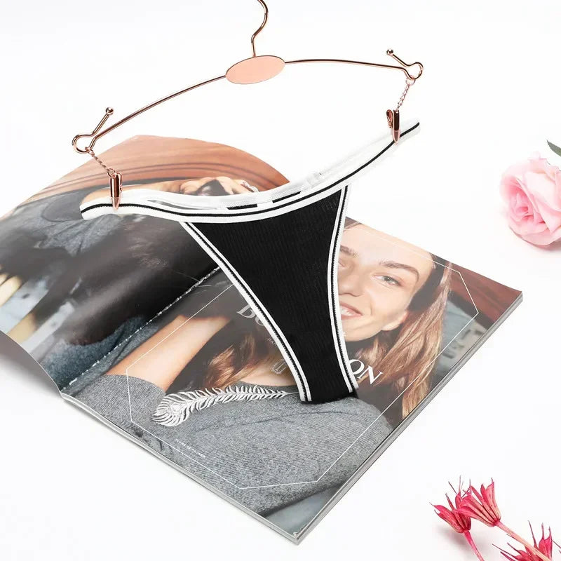 Women's Panties Sexy Cotton Panties Solid Low Waist Seamless Fashion Thongs