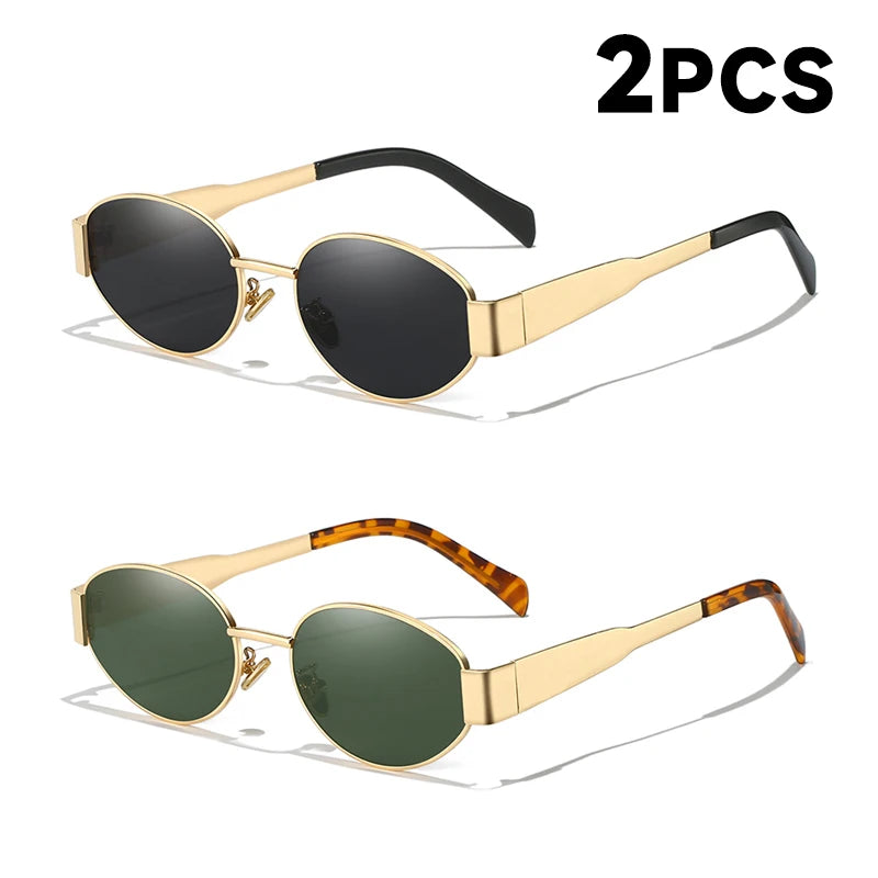 Sunglasses For Women UV400 Alloy Oval Eyewear