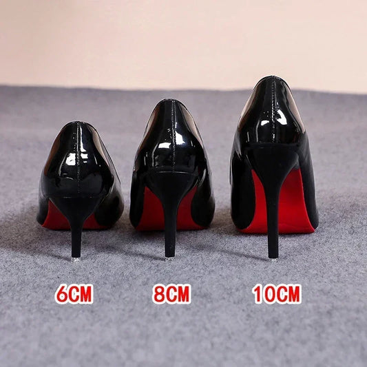 Sexy Red Bottom Women's High Heels Classic Pumps Soft Leather