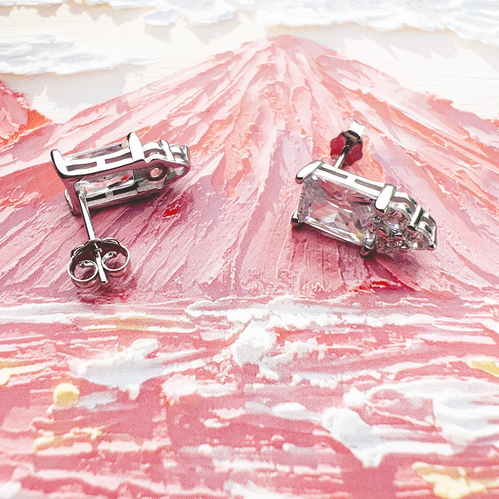 Elegant Design Ear Stud Earrings Stylish Fine Jewerly For Women Romantic Gift In Pure 925 Sterling Silver