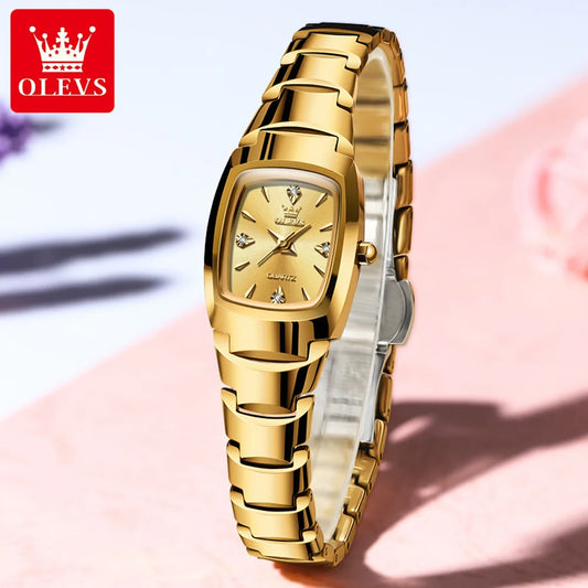 OLEVS 7006 Women's Watches Luxury Original Quartz Montres Femmes Waterproof Tungsten Steel Case Strap Luminous Date