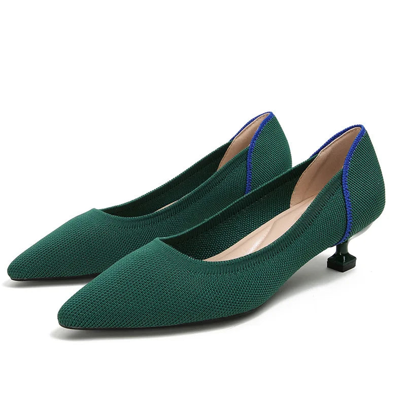 Women's high heels shoes beautiful breathable sweat absorbing comfortable shallow mouth heel