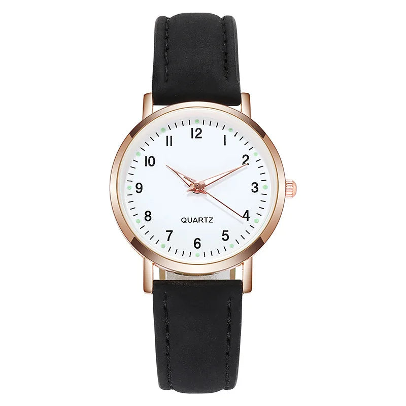 Fashion Watch For Women Leather Quartz Luxury Back Light Wristwatch