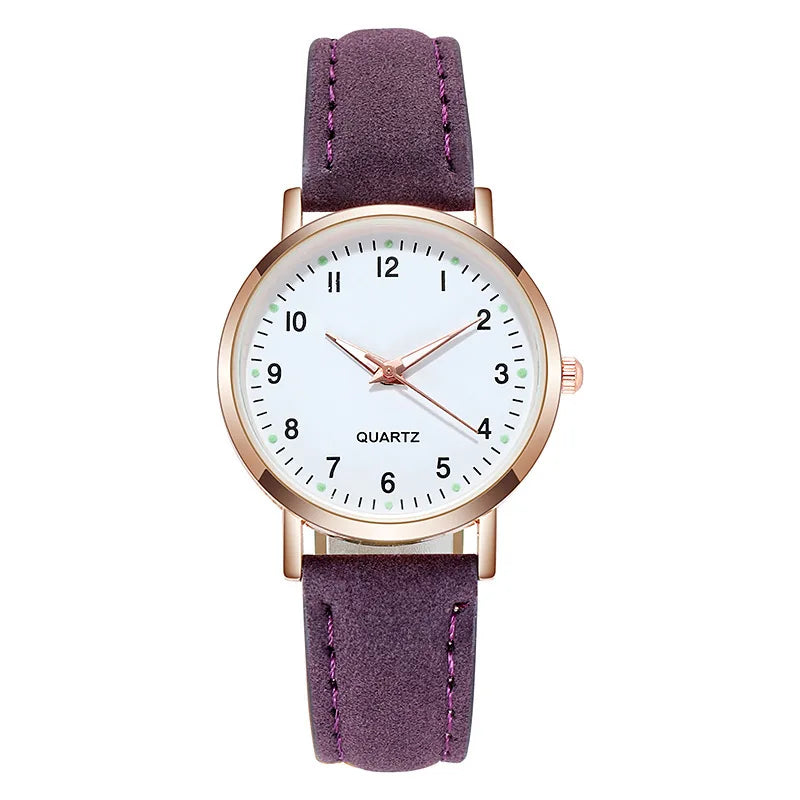 Fashion Watch For Women Leather Quartz Luxury Back Light Wristwatch