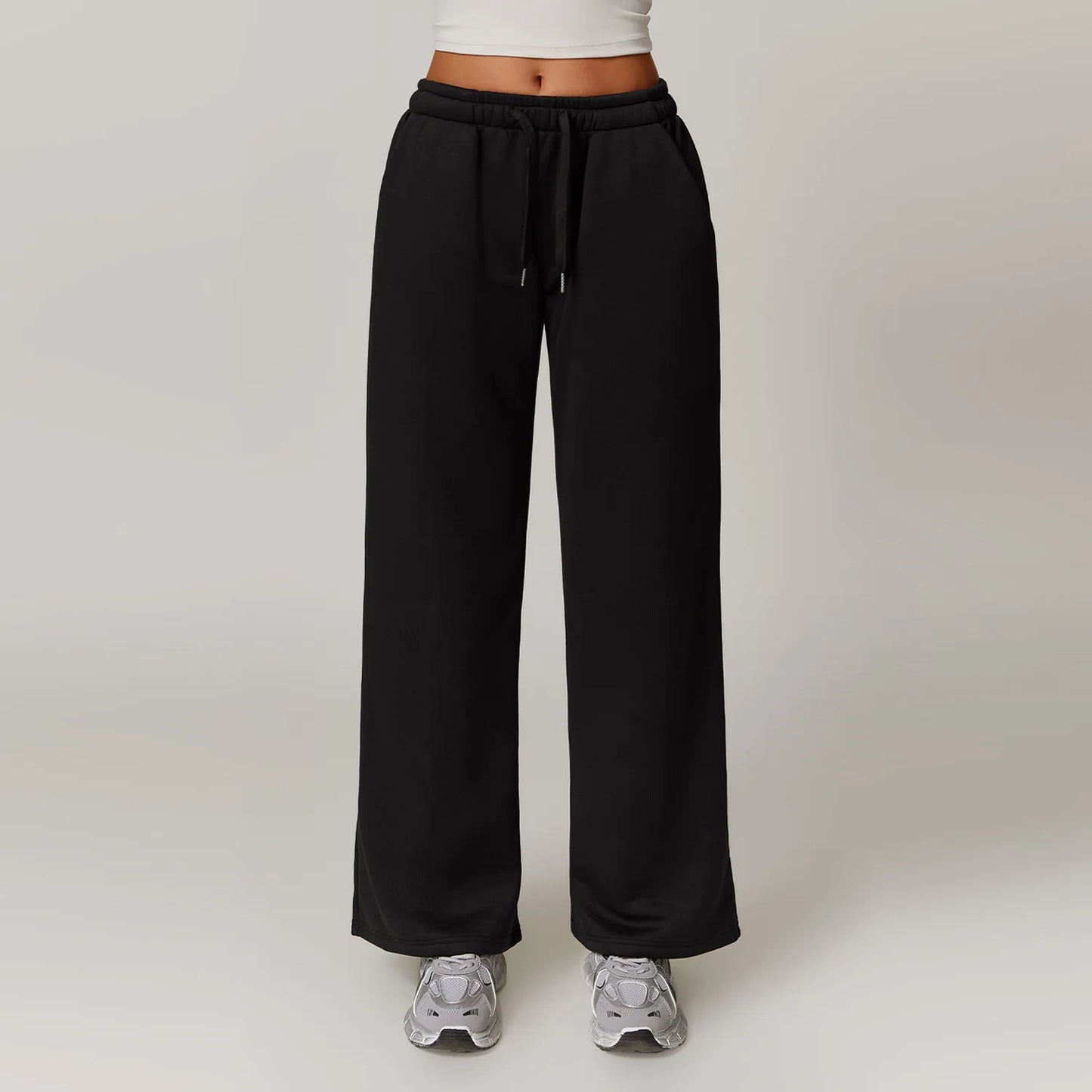 Winter Plush Loose Sports Sweatpants for Women Straight Leg Pants Warm Casual Pants Running Sports Pants