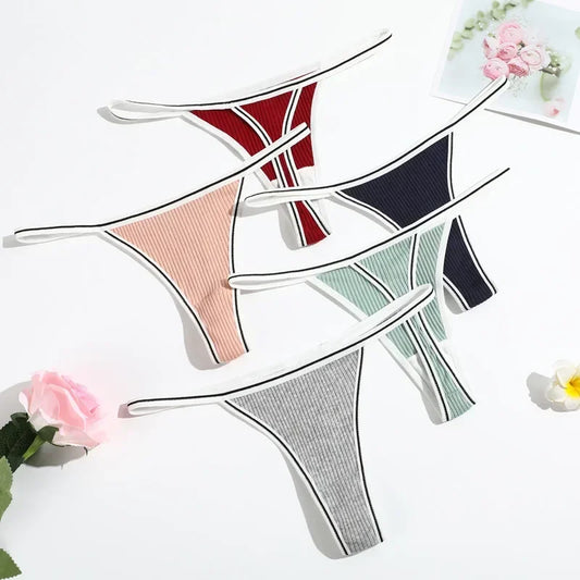 Women's Panties Sexy Cotton Panties Solid Low Waist Seamless Fashion Thongs