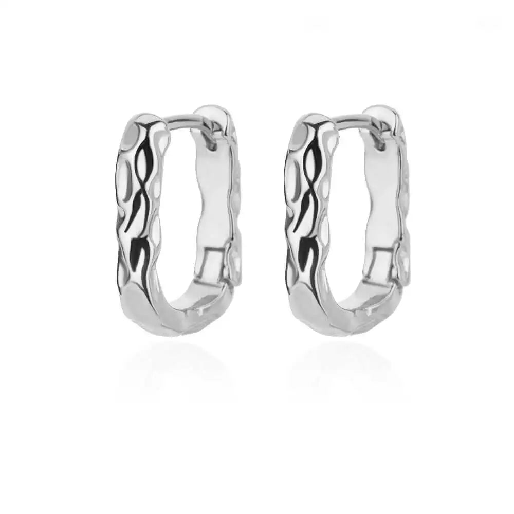 Elegant Round Earrings for Women Luxury Stainless Steel Hoop Earrings Vintage