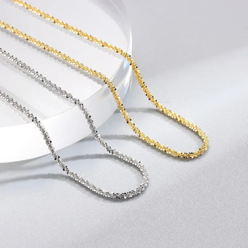 Popular Sparkling Necklace for Women Clavicle Chain Choker Silver Color Fashion Jewelry