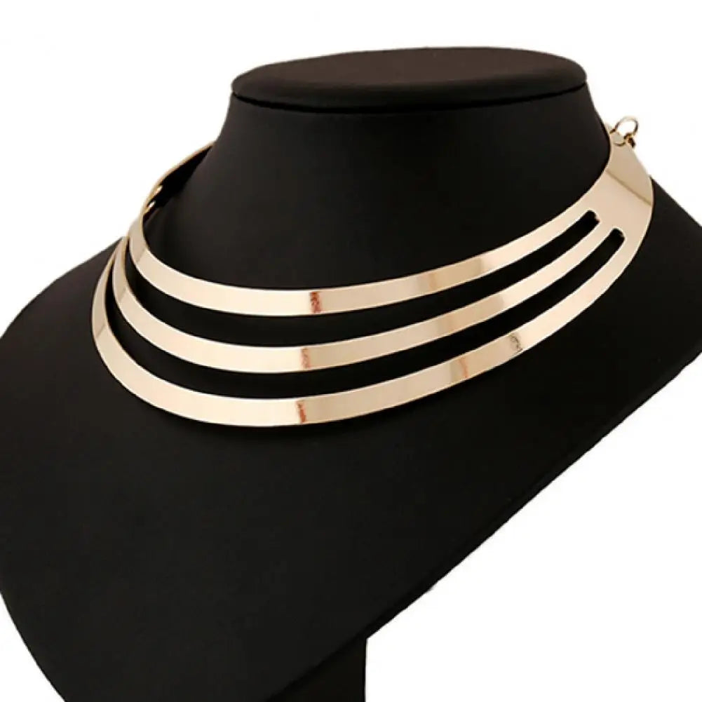 Layered Necklace For Women Unique Design Waterproof Alloy Exaggerated Layered Necklace