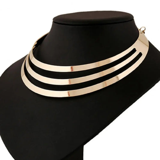 Layered Necklace For Women Unique Design Waterproof Alloy Exaggerated Layered Necklace