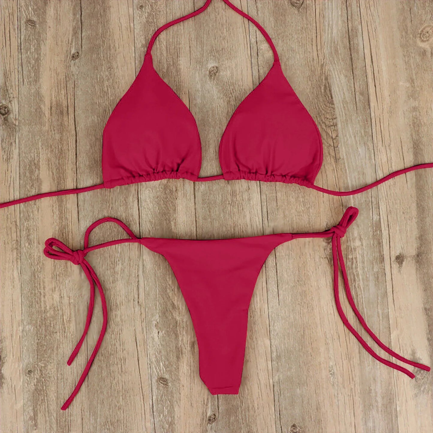 Worms Sexy Swimsuit Push-up Padded Bra Thong Two Piece Bathing Suit