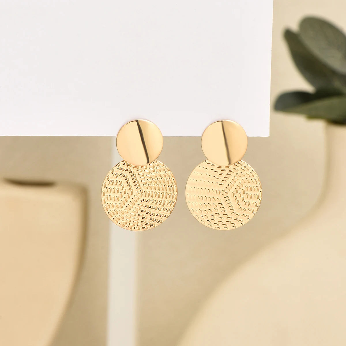 Bohemia Trendy Geometric Metal Round Earrings For Women Fashion Wedding Jewelry
