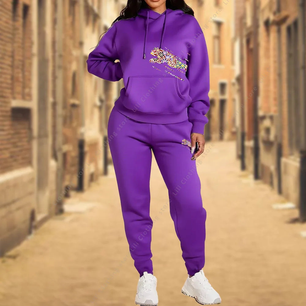 Women TrackSuit Aesthetic Designer Clothes Autumn Winter High quality Hoodies Sweatshirts Sweatpants Sportwear Woman Pants Sets