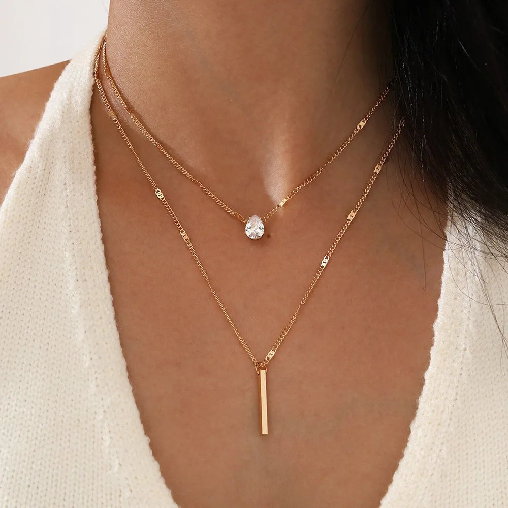 Vintage Necklace Women's Jewelry Layered Accessories Fashion Pendant