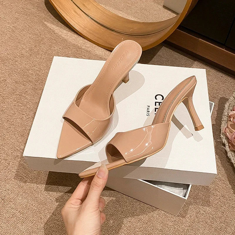 Women's High Heel Slippers Thin Pointed Toe
