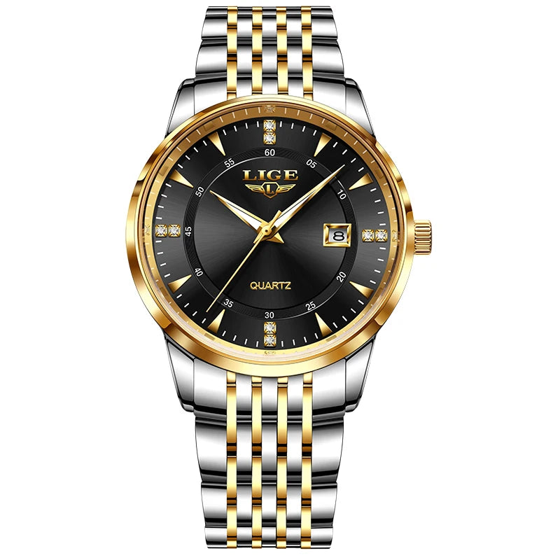 LIGE New Waterproof Watches Women's Bracelet Watch Top Brand Luxury Date Quartz Watch