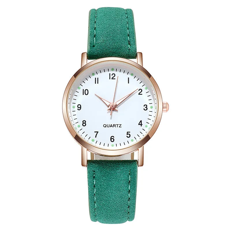Fashion Watch For Women Leather Quartz Luxury Back Light Wristwatch