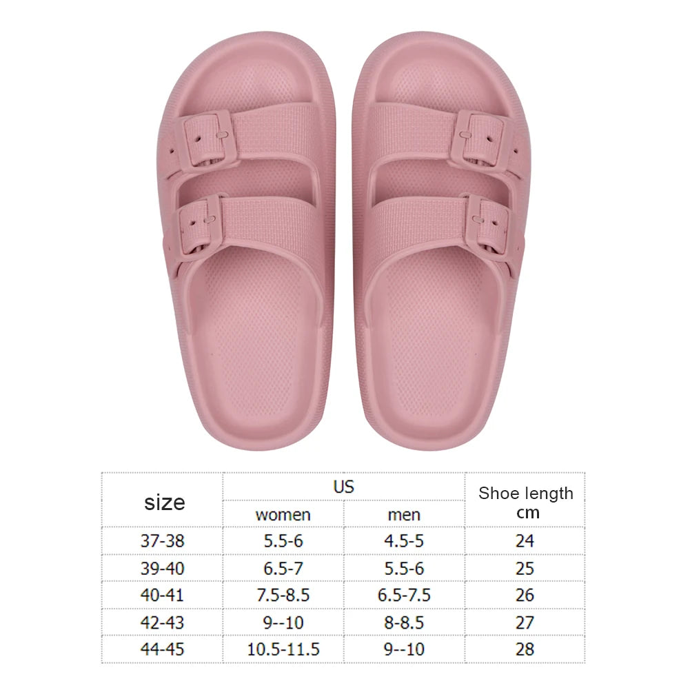 Slippers Non-slip Adjustable Buckle Cloud Slides