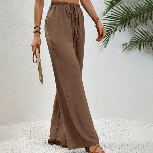 New Women Trousers Streetwear Fashion Lace-up Loose Casual Slim Pants Elegant Lady Personality Versatile Knitted Clothing