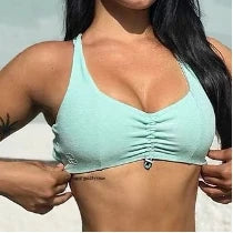 Women's Workout Clothing Gym Wear Crop Top Sports Bras V-back Yoga Pants Training Tights