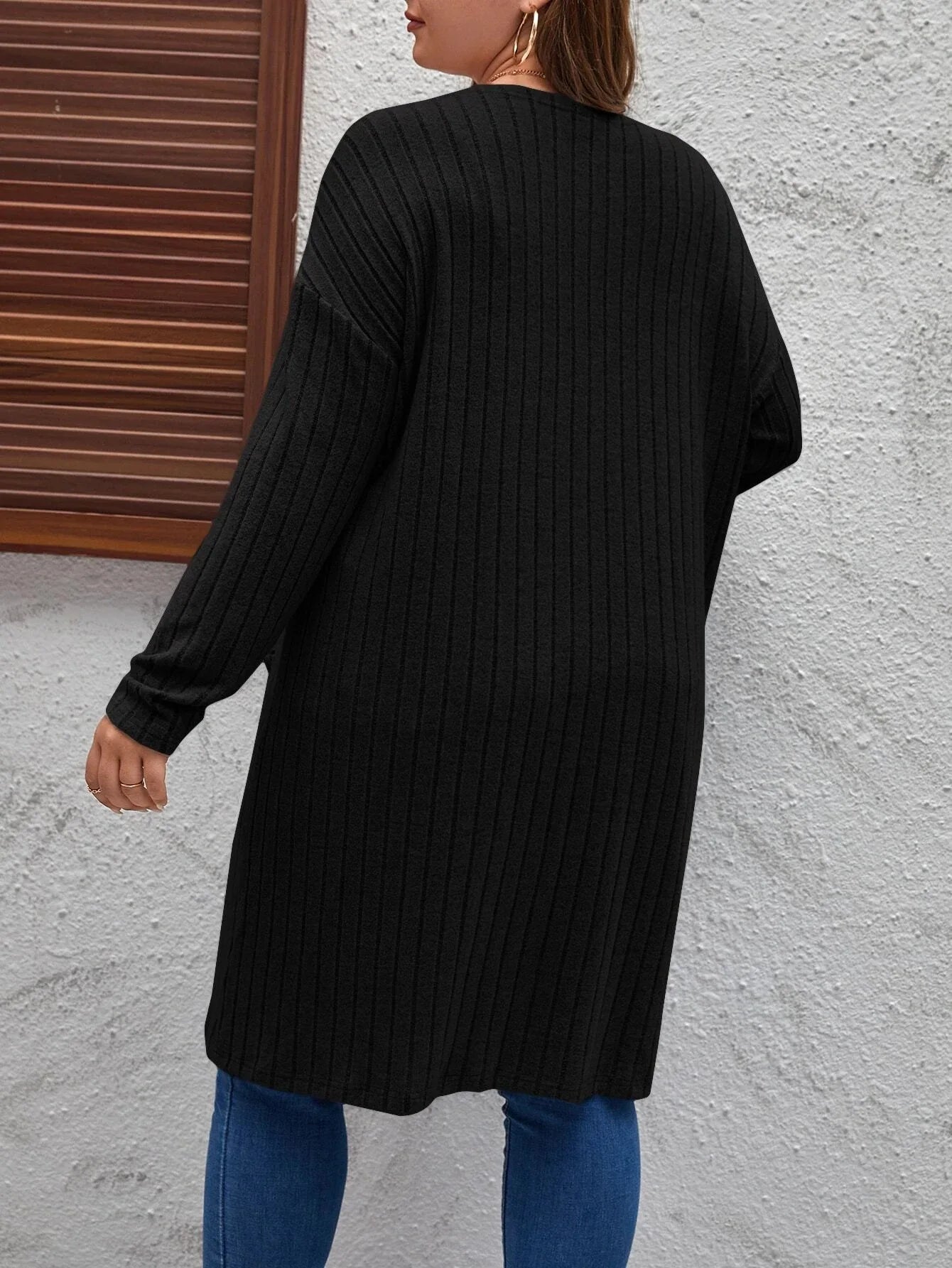Plus Size Women's Casual Jacket Fashionable Long Sleeved Cardigan Simple Solid Color
