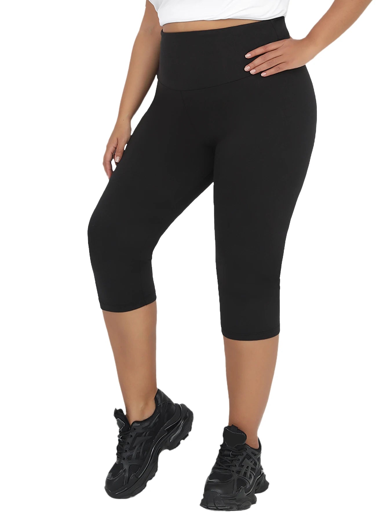 Plus Size Leggings for Women  Super soft High Waisted Tummy Control Yoga Capri Pants  Not See Through