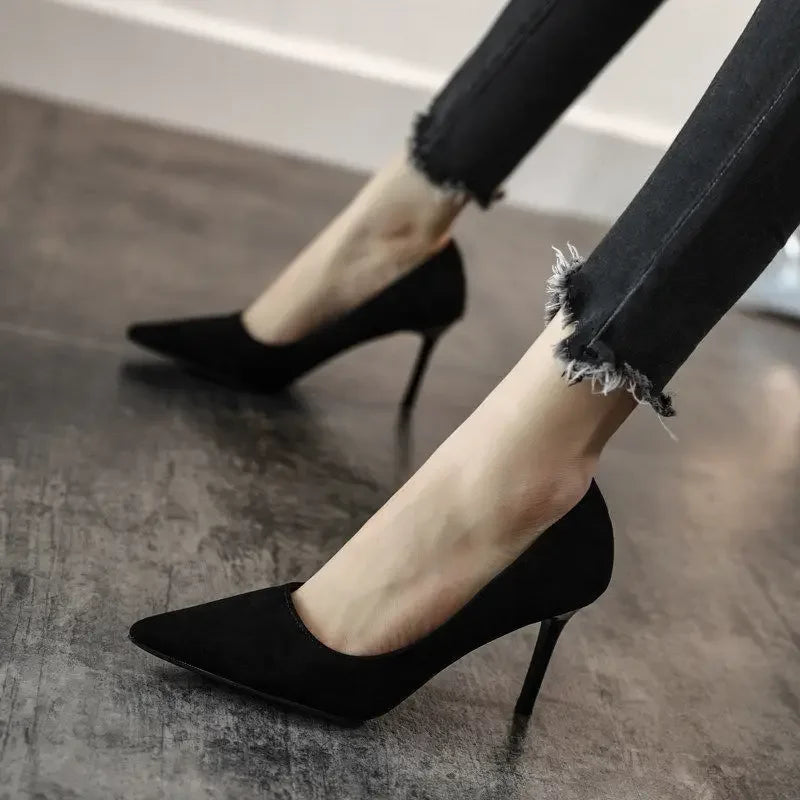 Women's Pumps Stiletto Heel Pointed Toe Elegant And Sexy Designer Black