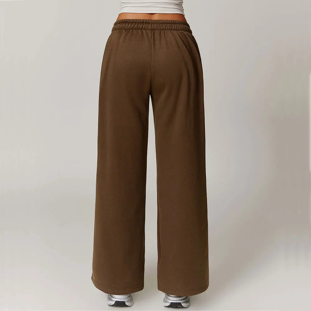 Winter Plush Loose Sports Sweatpants for Women Straight Leg Pants Warm Casual Pants Running Sports Pants