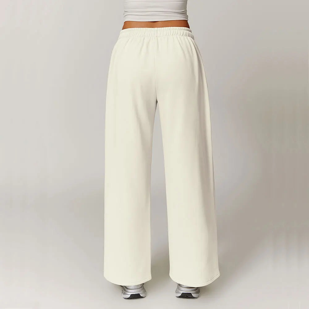 Winter Plush Loose Sports Sweatpants for Women Straight Leg Pants Warm Casual Pants Running Sports Pants
