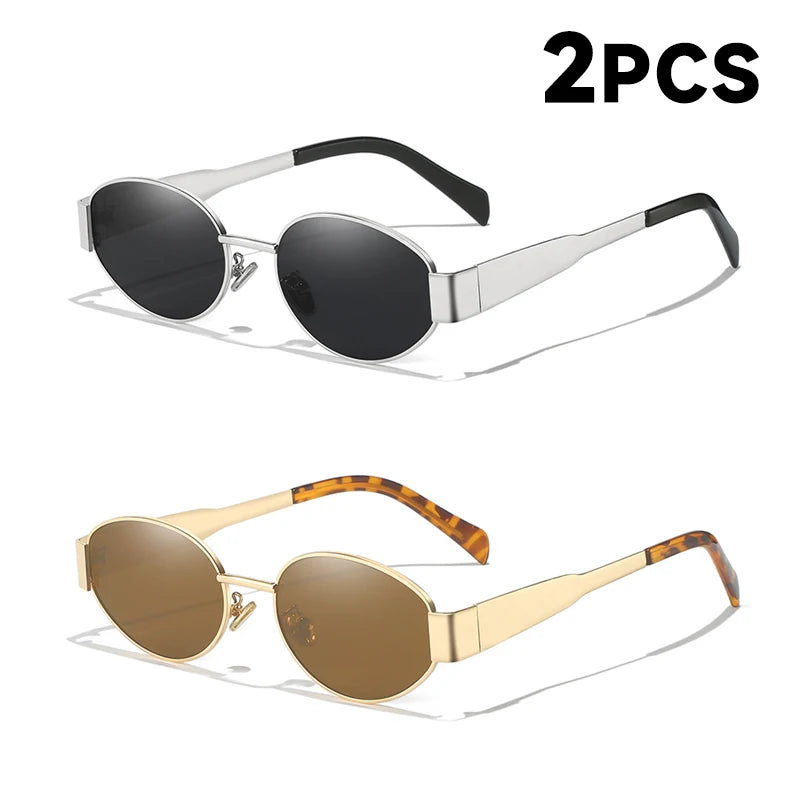 Sunglasses For Women UV400 Alloy Oval Eyewear