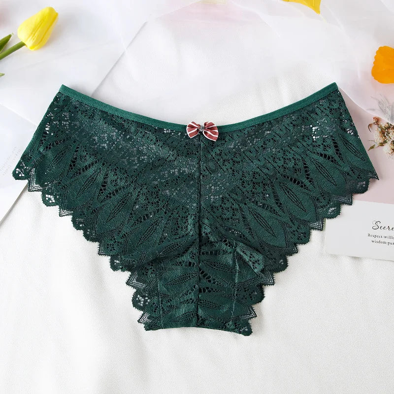 Sexy Panties Low Waist Underwear Transparent Lace Briefs Breathable Soft Lingerie