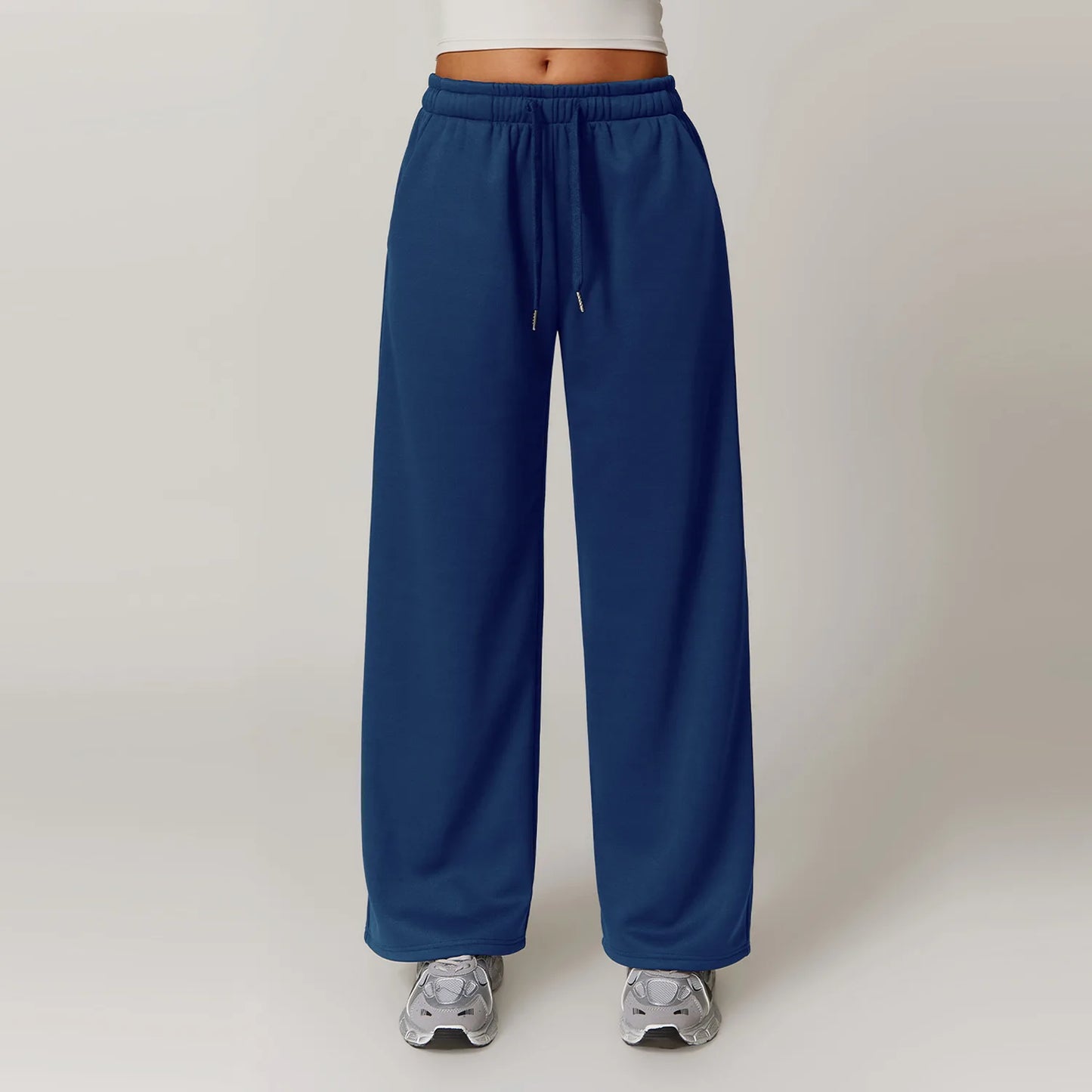 Winter Plush Loose Sports Sweatpants for Women Straight Leg Pants Warm Casual Pants Running Sports Pants