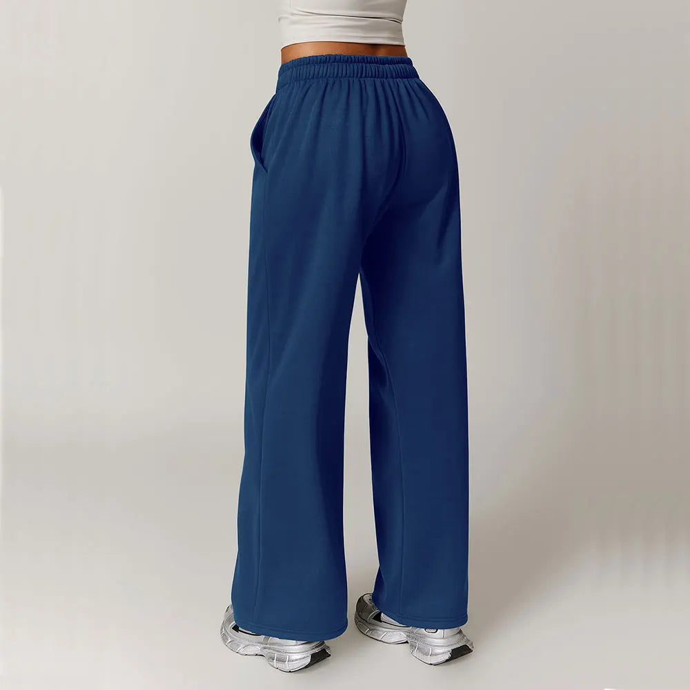 Winter Plush Loose Sports Sweatpants for Women Straight Leg Pants Warm Casual Pants Running Sports Pants