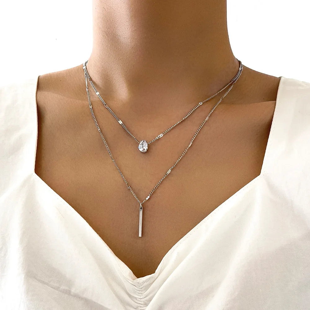 Vintage Necklace Women's Jewelry Layered Accessories Fashion Pendant