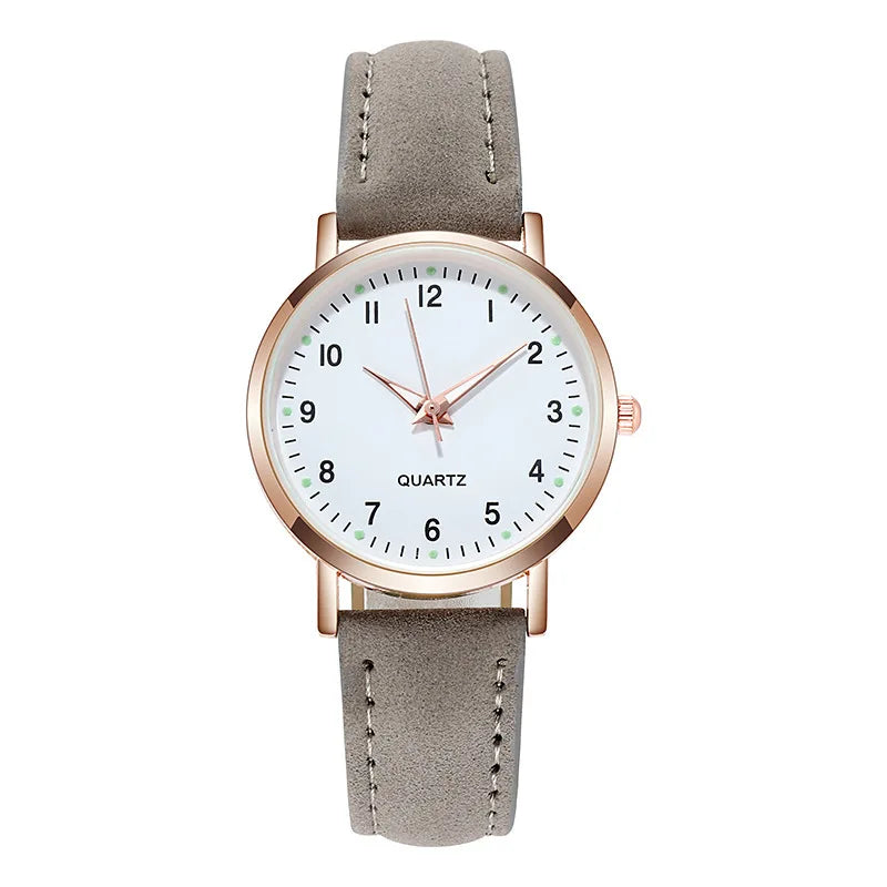 Fashion Watch For Women Leather Quartz Luxury Back Light Wristwatch