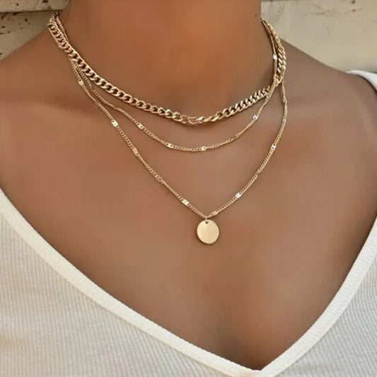 Vintage Necklace Women's Jewelry Layered Accessories Fashion Pendant