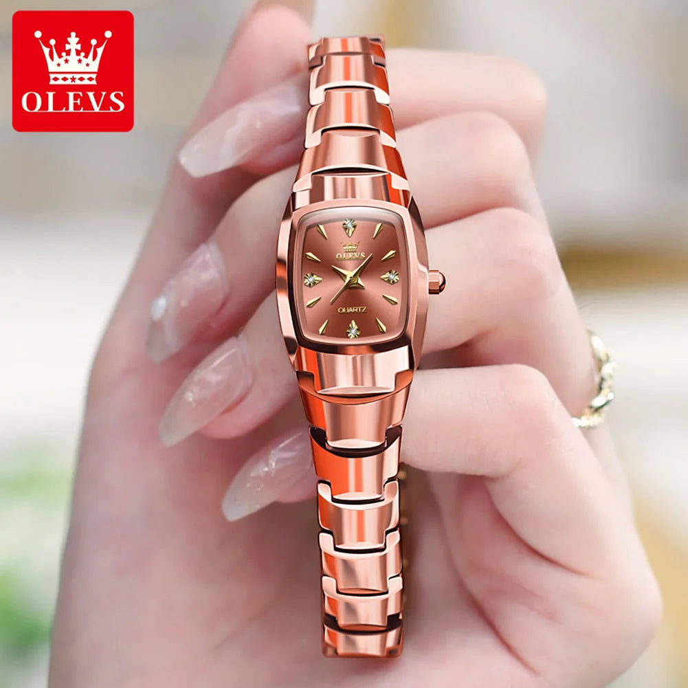 OLEVS 7006 Women's Watches Luxury Original Quartz Montres Femmes Waterproof Tungsten Steel Case Strap Luminous Date