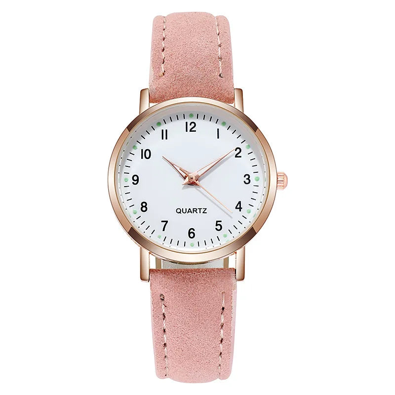 Fashion Watch For Women Leather Quartz Luxury Back Light Wristwatch