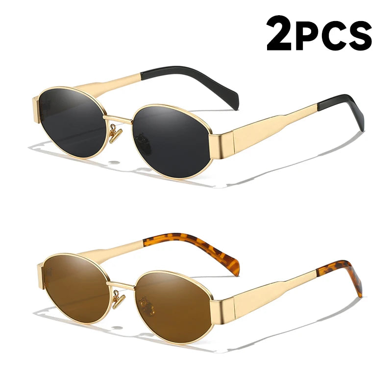 Sunglasses For Women UV400 Alloy Oval Eyewear