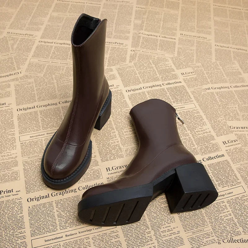 High Heel Women Ankle Boots Fashion High Quality Platform Comfort Women Waterproof Boots