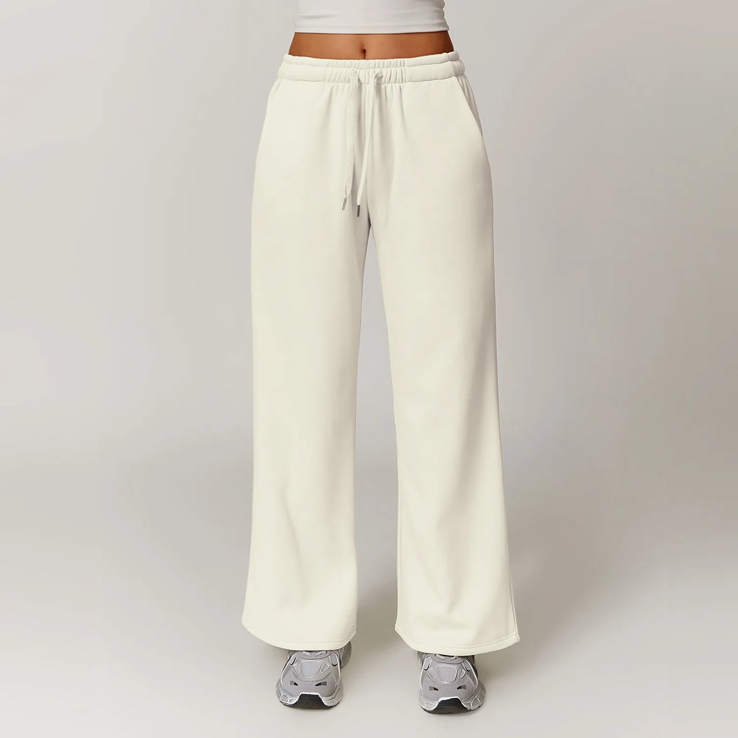 Winter Plush Loose Sports Sweatpants for Women Straight Leg Pants Warm Casual Pants Running Sports Pants