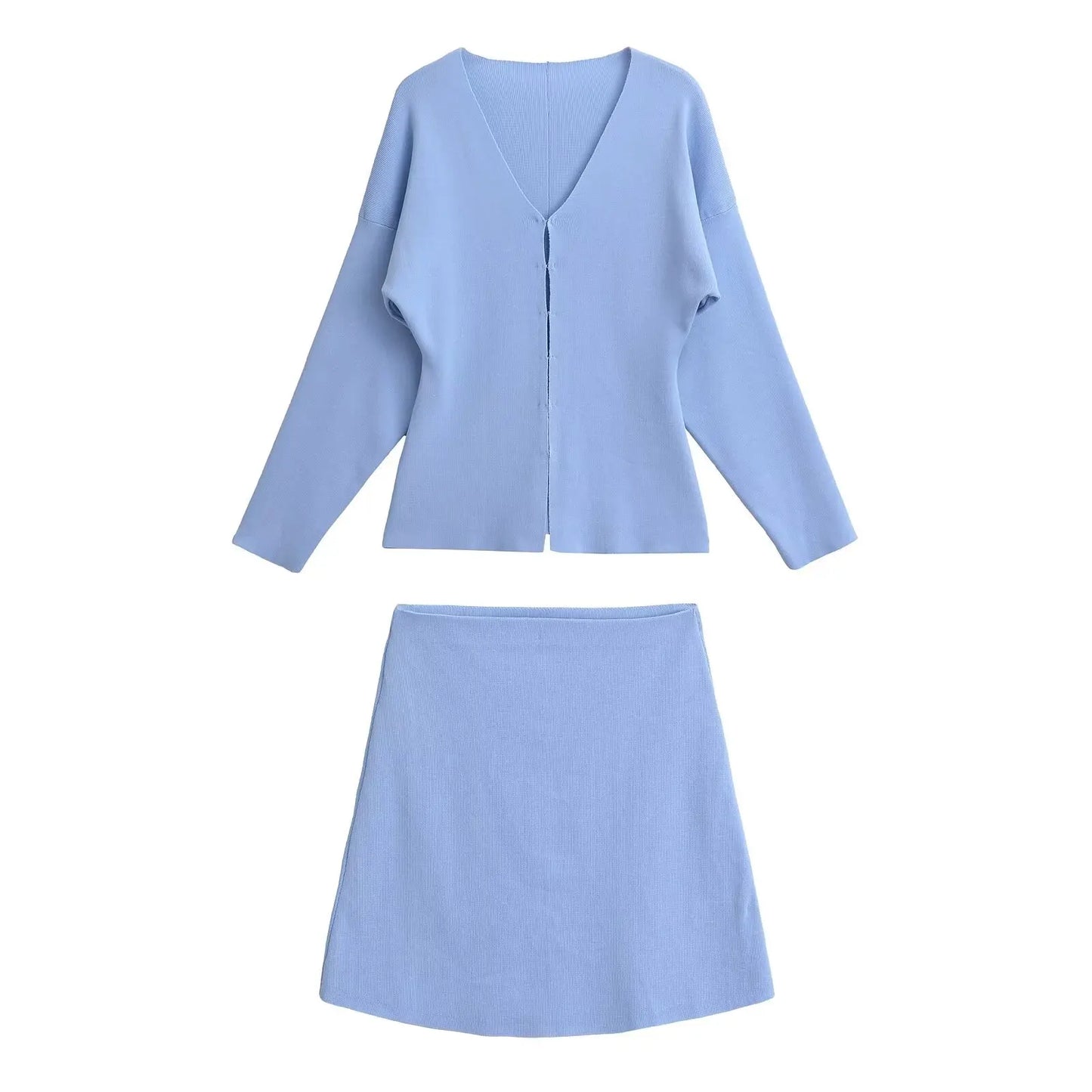 TRAFSHE Women Knit Mini Skirt Sets For Women 2 Pieces Knit Coat Women Suits Women Outfit Streetwear Clothing