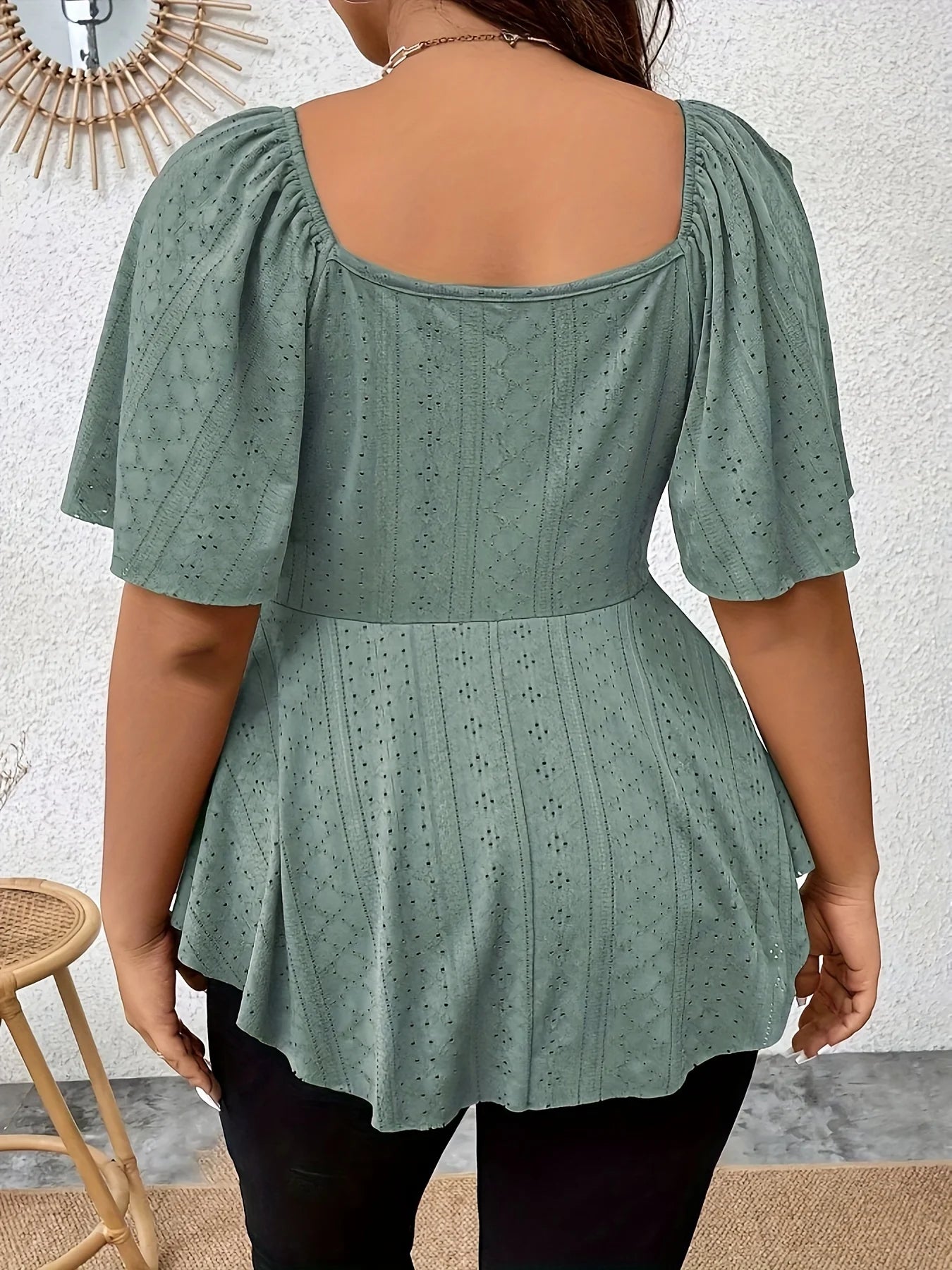 Plus Size Elegant Summer T Shirt for Women Casual Office Lady Solid Curve Clothing Loose V Neck Tops