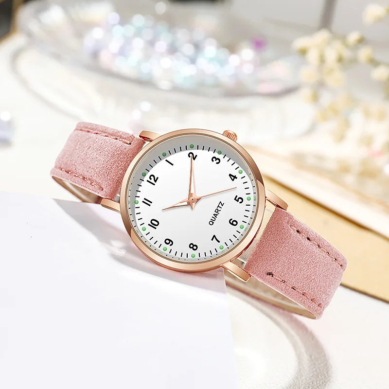 Fashion Watch For Women Leather Quartz Luxury Back Light Wristwatch