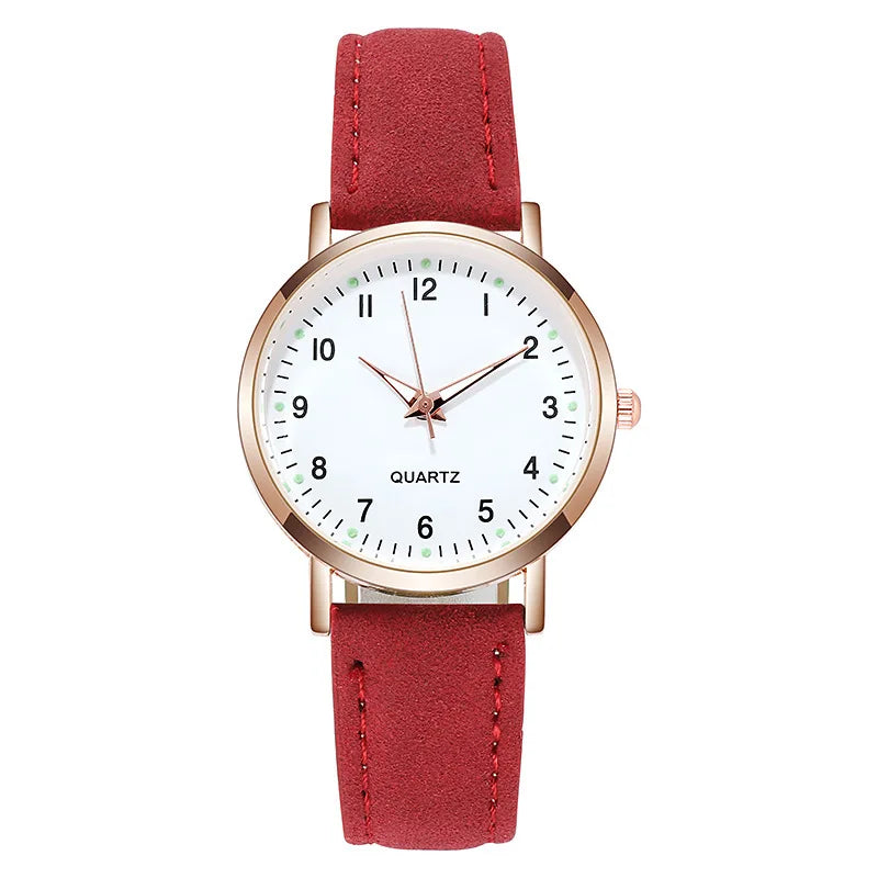 Fashion Watch For Women Leather Quartz Luxury Back Light Wristwatch